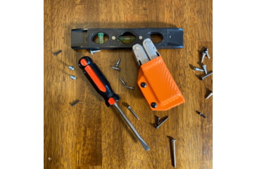 Image of Clip &amp; Carry Kydex Sheath for the Leatherman Supertool 300, Carbon Fiber Orange, LST300-CF-ORNG