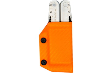 Image of Clip &amp; Carry Kydex Sheath for the Leatherman Supertool 300, Carbon Fiber Orange, LST300-CF-ORNG