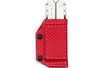 Image of Clip &amp; Carry Kydex Sheath for the Leatherman Supertool 300, Carbon Fiber Red, LST300-CF-RED