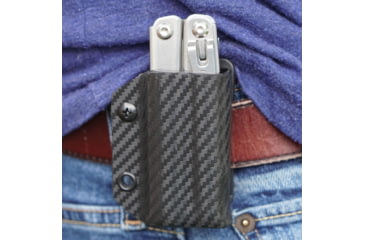 Image of Clip &amp; Carry Kydex Sheath for the Leatherman Wingman, Sidekick, Rebar &amp; Rav, Carbon Fiber Black, LWING-CF-BLK