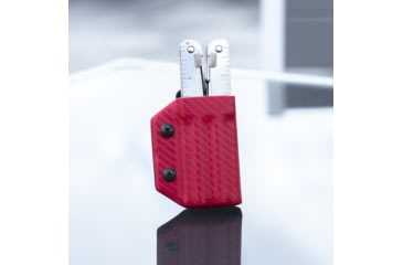 Image of Clip &amp; Carry Kydex Sheath for the Victorinox Swisstool, Carbon Fiber Red, VSTOOL-CF-RED
