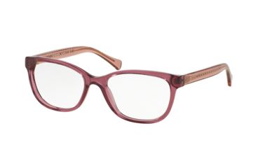 Image of Coach HC6072 Bifocal Prescription Eyeglasses 5329-52 - Blk Cherry Glitter/Crys Cherry