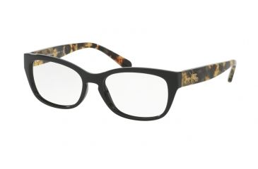 Image of Coach HC6104F Single Vision Prescription Eyeglasses 5449-53 - Black/dark Vintage Tortoise Frame