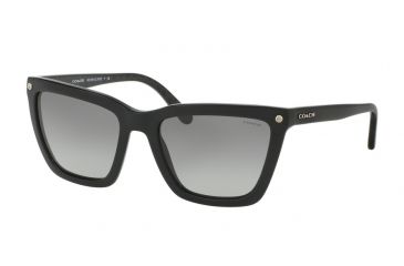Image of Coach HC8191F Sunglasses 542011-56 - Black/Black Gunmetal Frame, Grey Gradient Lenses