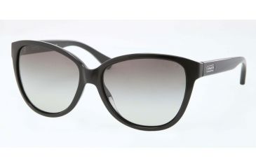 Image of Coach L065 ROBYN HC8074 Sunglasses 500211-58 - Black Frame, Grey Gradient Lenses
