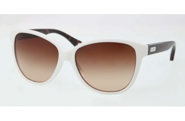 Image of Coach L065 ROBYN HC8074 Sunglasses 514913-58 - White/Dark Tortoise Frame, Brown Gradient Lenses