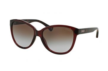Image of Coach L065 ROBYN HC8074 Sunglasses 514768-58 - Burgundy/Dark Tortoise Frame, Brown Purple Gradient Lenses