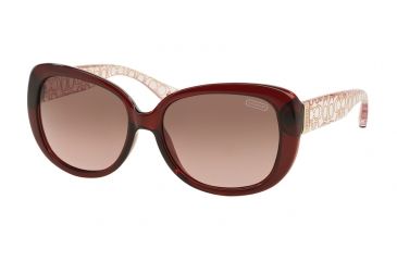 Image of Coach L067 LAURIN HC8076 Progressive Prescription Sunglasses HC8076-515414-56 - Lens Diameter 56 mm, Frame Color Burgundy/Pink Crystal