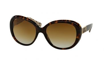 Image of Coach L094 CARTER HC8120 Sunglasses 5262T5-57 - Dark Tort/Dark Tort Sand Sig C Frame, Brown Gradient Polarized Lenses