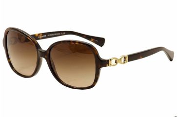 Image of Coach L096 COLE HC8123 Sunglasses 510513-56 - Dark Tortoise Frame, Brown Gradient Lenses