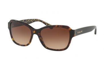 Image of Coach L1010 HC8232 Single Vision Prescription Sunglasses HC8232-550713-56 - Lens Diameter 56 mm, Frame Color Dark Tortoise