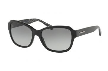 Image of Coach L1011 HC8232F Progressive Prescription Sunglasses HC8232F-551011-56 - Lens Diameter 56 mm, Frame Color Black