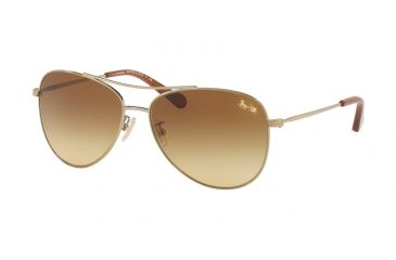 Image of Coach L1013 HC7079 Progressive Prescription Sunglasses HC7079-93222L-58 - Lens Diameter 58 mm, Frame Color Light Gold