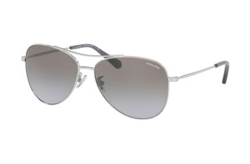 Image of Coach L1013 HC7079 Progressive Prescription Sunglasses, 58mm, Shiny Silver, HC7079-90014Q-58-PRO