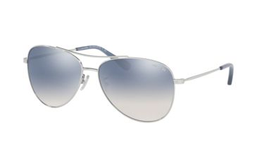 Image of Coach L1013 HC7079 Progressive Prescription Sunglasses, 58mm, Shiny Silver, HC7079-90017B-58-PRO