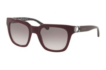 Image of Coach L1029 HC8240F Sunglasses 55203B-52 - Oxblood Frame, Grey Pink Gradient Lenses