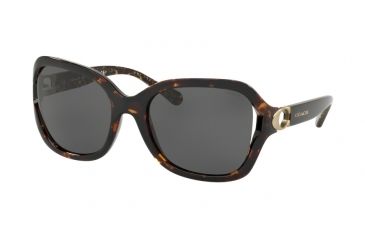 Image of Coach L1030 HC8238 Progressive Prescription Sunglasses HC8238-550787-57 - Lens Diameter 57 mm, Frame Color Dark Tortoise