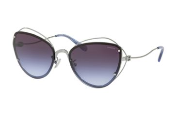 Image of Coach L1037 HC7086 Sunglasses 90044Q-60 - Gunmetal Frame, Lavender Gradient Lenses