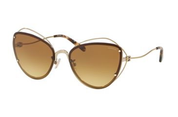 Image of Coach L1037 HC7086 Sunglasses 90052L-60 - Light Gold Frame, Light Amber Gradient Lenses