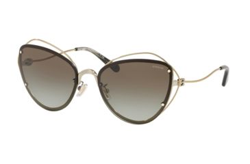 Image of Coach L1037 HC7086 Sunglasses 90058E-60 - Light Gold Frame, Grey Green Abstract Tort Lenses