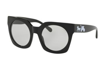 Image of Coach L1047 HC8250 Sunglasses 500287-51 - Black Solid Frame, Light Grey Solid Lenses
