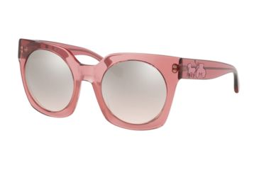 Image of Coach L1047 HC8250 Sunglasses 55278Z-51 - Trans Pink Frame, Silver Pink Gradient Flash Lenses