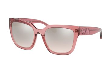 Image of Coach L1049 HC8249 Progressive Prescription Sunglasses HC8249-55278Z-53 - Lens Diameter 53 mm, Frame Color Trans Pink