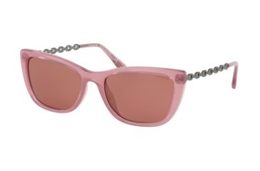 Image of Coach L1065 HC8257U Progressive Prescription Sunglasses, 55mm, Transparent Purple, HC8257U-553575-55-PRO