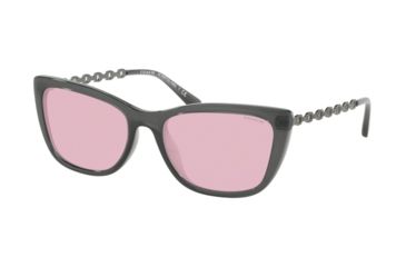 Image of Coach L1065 HC8257U Progressive Prescription Sunglasses, 55mm, Transparent Gray, HC8257U-55370E-55-PRO