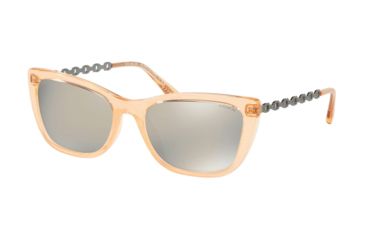 Image of Coach L1065 HC8257U Progressive Prescription Sunglasses, 55mm, Transparent Peach, HC8257U-55637U-55-PRO