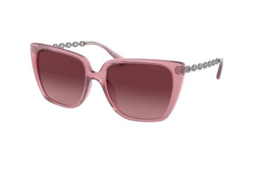 Image of Coach L1066 HC8256U Sunglasses 55358H-55 - Transparent Purple Frame, Burgundy Gradient Lenses