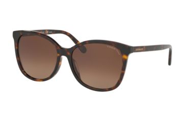 Image of Coach L1101 HC8271U Progressive Prescription Sunglasses, 57mm, Dark Tortoise, HC8271U-5120T5-57-PRO