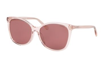 Image of Coach L1101 HC8271U Progressive Prescription Sunglasses, 57mm, Transparent Pink, HC8271U-555669-57-PRO