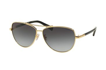 Image of Coach L136 HC7058 Single Vision Prescription Sunglasses, 60mm, Gold / Black, HC7058-924611-60-SV