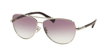 Image of Coach L136 HC7058 Single Vision Prescription Sunglasses HC7058-92528H-60 - Lens Diameter 60 mm, Frame Color Silver-Purple