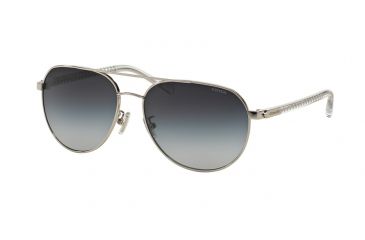 Image of Coach L137 HC7053 Single Vision Prescription Sunglasses HC7053-922611-58 - Lens Diameter 58 mm, Frame Color Silver Crystal