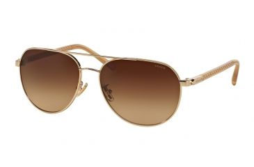 Image of Coach L137 HC7053 Single Vision Prescription Sunglasses HC7053-922713-58 - Lens Diameter 58 mm, Frame Color Light Gold/ Crystal Lt Brown