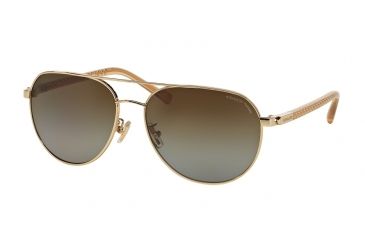 Image of Coach L137 HC7053 Single Vision Prescription Sunglasses HC7053-9227T5-58 - Lens Diameter 58 mm, Frame Color Light Gold/ Crystal Lt Brown