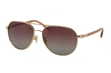 Image of Coach L137 HC7053 Single Vision Prescription Sunglasses HC7053-922862-58 - Lens Diameter 58 mm, Frame Color Light Gold/Crystal Lt Cherry