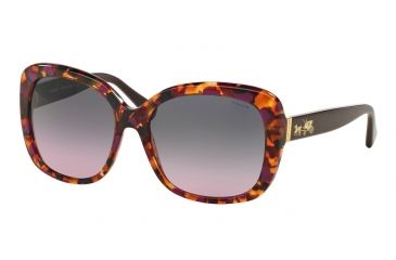 Image of Coach L139 HC8158 Sunglasses 533990-58 - Purple Confetti/Purple Frame, Grey Purple Gradient Lenses