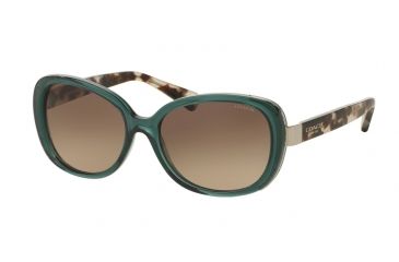 Image of Coach L153 HC8172 Single Vision Prescription Sunglasses HC8172-5370D0-56 - Lens Diameter 56 mm, Frame Color Crystal Teal/snow Leopard Tort