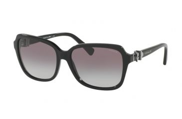 Image of Coach L1599 HC8179F Sunglasses 500211-58 - Black Frame, Light Grey Gradient Lenses