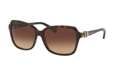 Image of Coach L1599 HC8179F Sunglasses 512013-58 - Dark Tortoise Frame, Brown Gradient Lenses