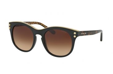 Image of Coach L1611 HC8190 Single Vision Prescription Sunglasses HC8190-542113-51 - Lens Diameter 51 mm, Frame Color Black/Dark Tortoise