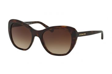 Image of Coach L1631 HC8204 Sunglasses 512013-52 - Dark Tortoise Frame, Brown Gradient Lenses