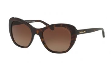 Image of Coach L1631 HC8204 Sunglasses 5120T5-52 - Dark Tortoise Frame, Brown Gradient Polarized Lenses