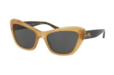 Image of Coach L1632 HC8205 Single Vision Prescription Sunglasses HC8205-544680-56 - Lens Diameter 56 mm, Frame Color Amber/ Black Tortoise
