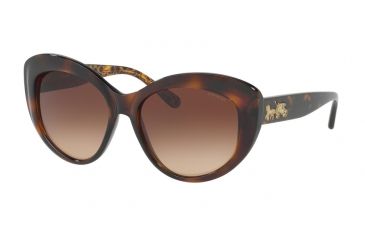 Image of Coach L1633 HC8206 Single Vision Prescription Sunglasses HC8206-539413-55 - Lens Diameter 55 mm, Frame Color Dark Tort/Dark Tort Gold Sig C