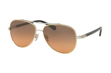 Image of Coach L1636 HC7072B Progressive Prescription Sunglasses HC7072B-930295-59 - Lens Diameter 59 mm, Frame Color Gold Silver/ Black