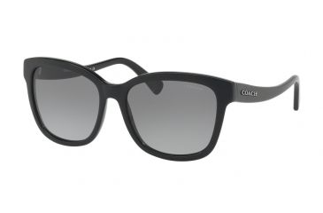 Image of Coach L1656 HC8219 Sunglasses 500211-56 - Black Frame, Grey Gradient Lenses